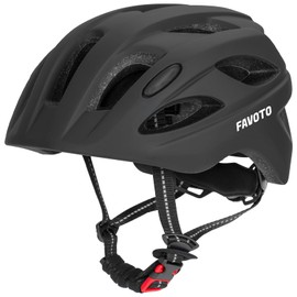 Favoto Kids Toddlers Bike Helmet - Black Adjustable Bicycle Helmet for Boys and Girls Safety Multi-Sport Protection Cycling Helmet Size S (18.9"-21.3")
