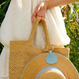 TABITORA Seashell Hat Clip for Travel, Hands-Free Hat Holder for Bag, Purse, Backpack & Luggage, Travel Accessory (Lightyellow)