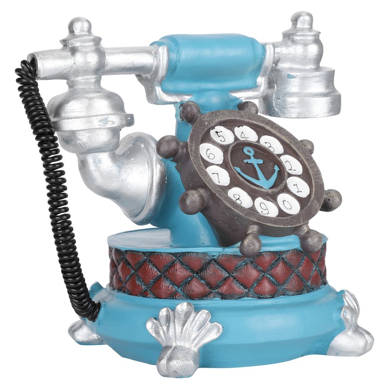 Antique Telephone Ornaments Retro Phone Shape Piggy Bank Home Resin