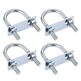 TA-VIGOR 4 sets M8 Round U-Bolts, 35mm Inner Width 75mm Length Steel U-Bolts with Nut, Plate for Attaching Piping Conduit Cable Tube Brackets Boat Trailer