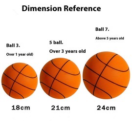 [Free basket] Children's indoor silent basketball, super soft and anti-noise, educational sports toy for young children - type: No. 7 ball, 24 cm in diameter, orange silent ball