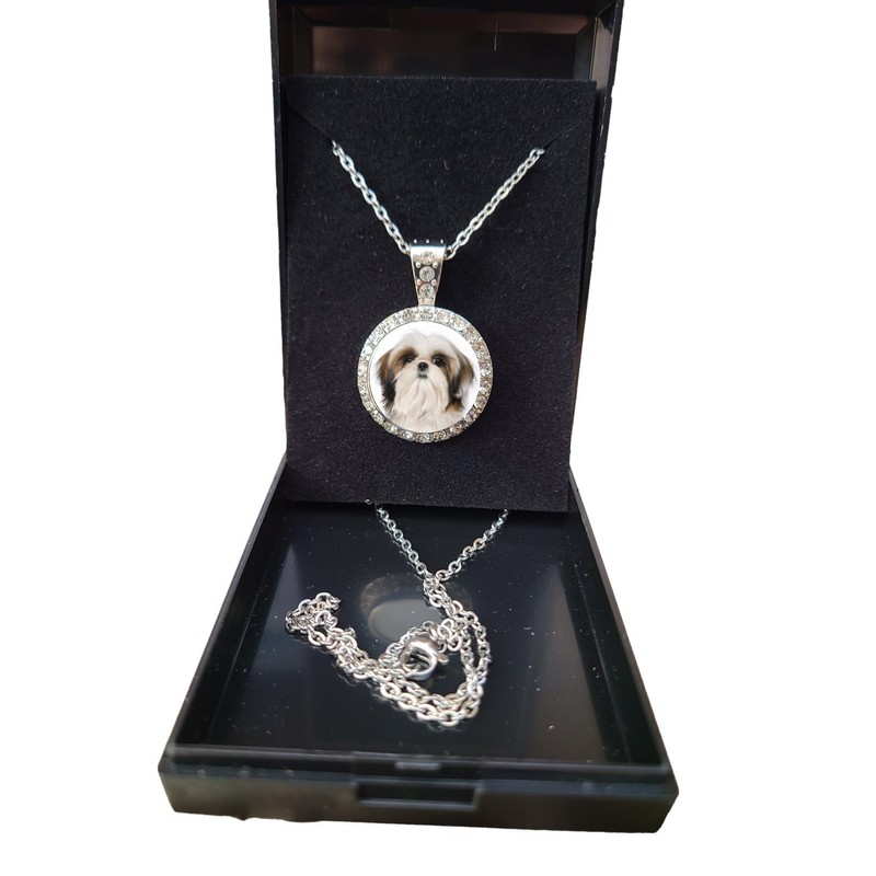 PJ4U Shih Tzu Dog Pet Family Silver Colour Necklace With