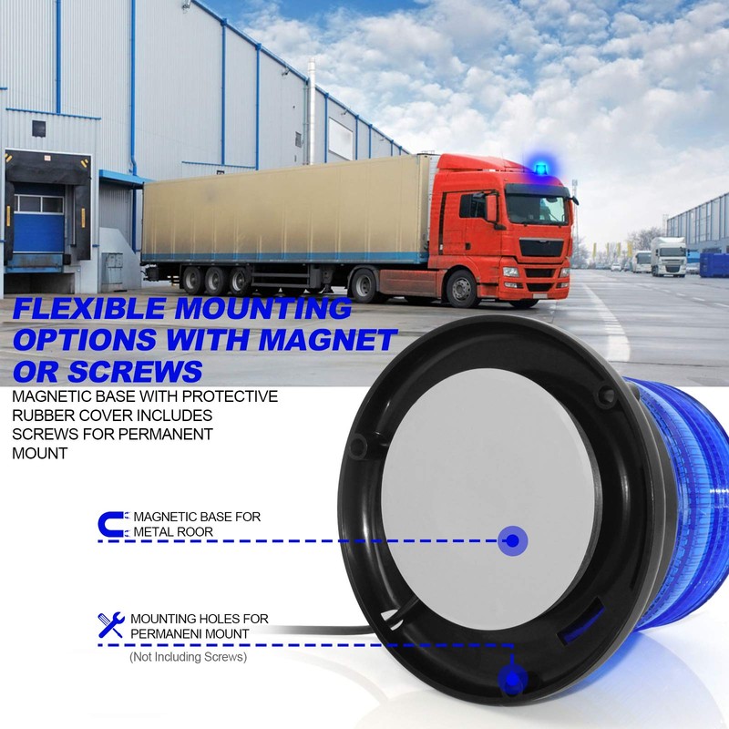 AnTom LED Rotating Beacon, All-Round Blue Light for Car Trailers,