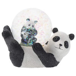 Panda Bear Mommy and Cub Figurine 45MM Glitter Water Globe Decoration