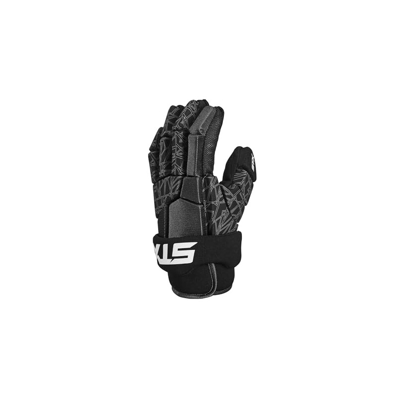 STX Stallion 75 Lacrosse Gloves, Pair, Black/Gray, Medium