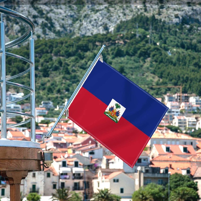 2×3 FT Haiti Flag,Medium 60×90 CM Haitian Outdoor Banner,100D Decor,Doube