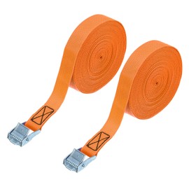 PATIKIL 1" x 30ft Lashing Strap with Buckles, 2 Pcs Cam Buckle Tie Down Straps Adjustable Heavy Duty Secure Cinch Straps Up to 551 lbs for Cargo Kayak Bicycles, Orange