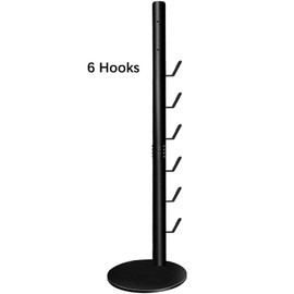 XIGOO Storage Stand Holder Compatible with V15 Detect V11 V10 V8 V7 V6 Cordless Vacuum Cleaners and Accessary, Floor Docking Station Metal Organizer Bracket with 6 Hooks,Black