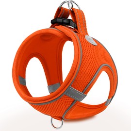 Joytale - Arnés para perro, 12 colores, arnés de chaleco de malla transpirable, arneses acolchados suaves y reflectantes para cachorros y perros extra pequeños, naranja, XS