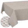 Fabric Tablecloth Washable Table Linen Tablecloth Cotton Polyester Vichy Grey