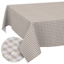 Fabric Tablecloth Washable Table Linen Tablecloth Cotton Polyester Vichy Grey 100 x 140 cm Indoor / Outdoor Tablecloth