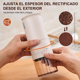 Molinillo de café eléctrico, cafetera portátil eléctrica con pantalla táctil inteligente, molino de café expreso, carga USB, engranaje de núcleo de cerámica (pantalla eléctrica inteligente)