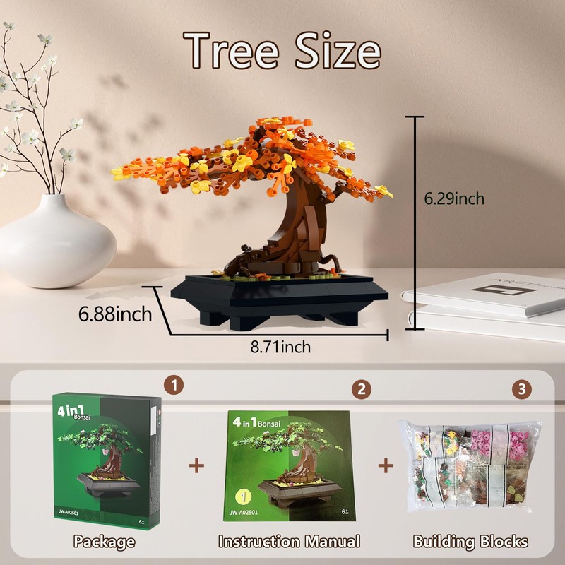 IFAYMOC Bonsai Tree Building Sets Toy, Four Seasons Bonsai Tree