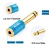 Disino 1/4 Mono to 3.5mm Stereo Adapter, Gold Plated 6.35mm