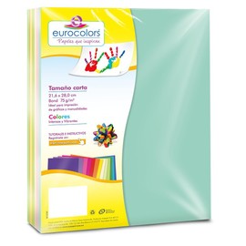 Eurocolors EC1040 Paquete con 100 Hojas, color Arcoíris Pastel