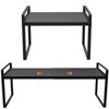 (2-Pack) 11" Cabinet Shelf Organizer Set, 14"~25" Expandable Shelves for