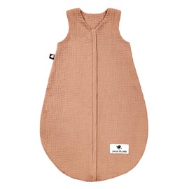 Julius Zöllner Muslin Summer Sleeping Bag Dune, Size 60, Made of Soft Muslin Cotton, Safe and Tested for Harmful Substances, Ideal for Warm Summer Nights