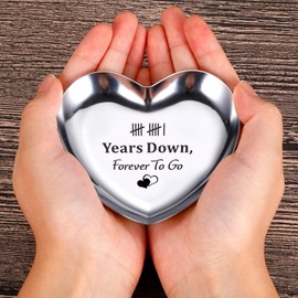 11 Year Anniversary for Him Her Women Men Couple 11th Anniversary Steel Gifts for Her 11 Year Wedding Anniversary for Wife Husband Girlfriends Valentines Christmas Birthday Gifts Jewelry Ring Holder