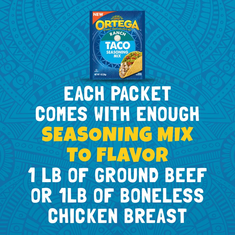 Ortega Seasoning Mix, Ranch Taco Seasoning, 1 Ounce (Pack of