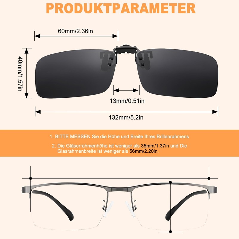 Moorstdel Polarized Flip Up Sunglasses with Clip Rimless Myopia UV400