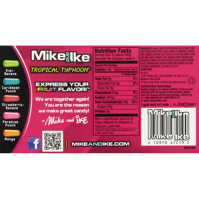 Mike and Ike Tropical Typhoon 5.5oz Box, 2 Boxes