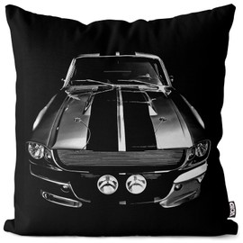 Void Eleanor Kapa Cushion Cover Outdoor Indoor Muscle Car Mustang, black, 40 x 40 cm