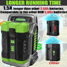 56V 3.0Ah Lithium Battery For EGO 56V Tool Lawn Mower Leaf Blower BA2800 BA4200