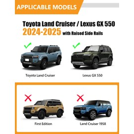 KINGGERI Lockable 220LBS Roof Rack Cross Bars Compatible with Toyota Land Cruiser J250 LC250 & Lexus GX550 2024 2025，Aluminum Heavy Duty Crossbar Anti-Theft Black Matte Powder Coated Non-Corrosion