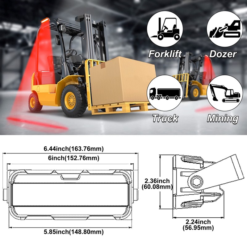 MOVOTOR Forklift Safety Light LED Red Zone Warehouse Pedestrian Warning