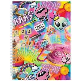 iscream 'Psychedelic Collage' 3D Cover Spiral-Bound Lined Page 8.5" Journal