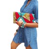 Dupsie's Red, Turquoise, white African Print Clutch Purse