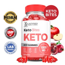 Justified Laboratories (2 Pack) Keto Bites Keto ACV Gummies 1000MG Vegan Non GMO with Pomegranate Juice Beet Root B12 120 Gummys
