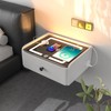 HOMEMORE Floating Nightstand with Charging Station Bedside Table LED Smart