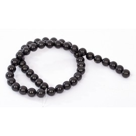 Igox Shungite Beads Chain Strand 8 mm Stone - Natural Shungite Stones Crystal Protection Sacred Meditation Energy
