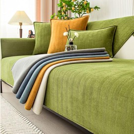 BohrenCL Funny Fuzzy Couch Covers, Non Slip Sofa Protector, Herringbone Chenille Fabric Furniture Protector