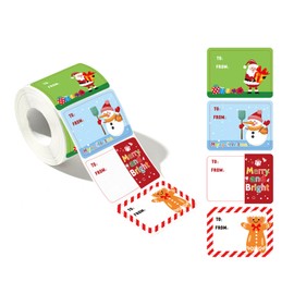 500 Pieces Christmas Gift Tags Sticker Name Tags for Christmas Presents Gift Labels (Inches, 2 x 1.5 Gingerbread)