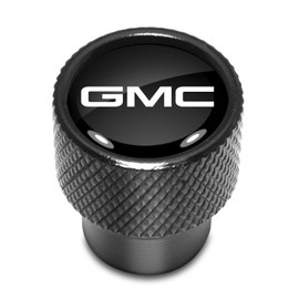 iPick Image for GMC Logo in Black on Black Aluminum Tire Valve Stem Caps