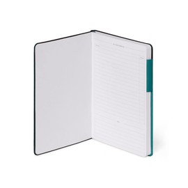 Legami - Polka Dot Notebook Medium 192 Pages Soft PU Cover FSC Certified Paper White Paper 100gsm Double Bookmark Elastic Band 13 x 21 cm Malachite Green