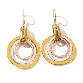 ANXIN STORE Boho Retro Exaggerated Oval Openwork Ethnic Earrings Fashion Creative Silver Plated Earrings For Women Jewelry Gifts (Gold Hollow Earring)