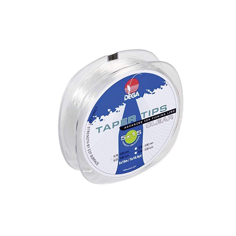 DEGA Taper Tips Clear Leader 0.30-0.60 mm Length: 15 m