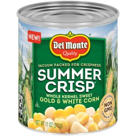 Del Monte Summer Crisp Whole Kernel Sweet Corn 11 Ounce Ready to Eat Non GMO