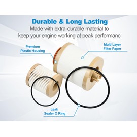 FD4616 Replacement for 2003-2007 6.0L F250 F350 F450 F550 Super Duty,2003-2005 Excursion Powerstroke Includes lower lifter Pump Filter and Upper Fuel Bowl Filter Diesel Fuel Filter 3C3Z9N184CB