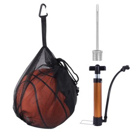 YFPOPONE Black Single Ball Bag with Zipper Pocket Sets,Ball Storage Sling Bag with Pump,Durable Sports Ball Holder,Sport Equipment Storage,Basketball Net Bag,Soccer Ball Bag for Carrying,Soccer Ball