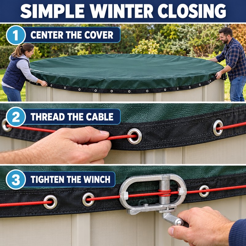 Supreme Plus 18 Ft Round Winter Above Ground Pool Cover,