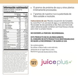 JuicePlus+ | Kit 2 Complete French Vanilla | Batido a Base de Alimentos Integrales | 14g de Proteína Vegana, Vitaminas, 7g Fibra y Probióticos | Suple