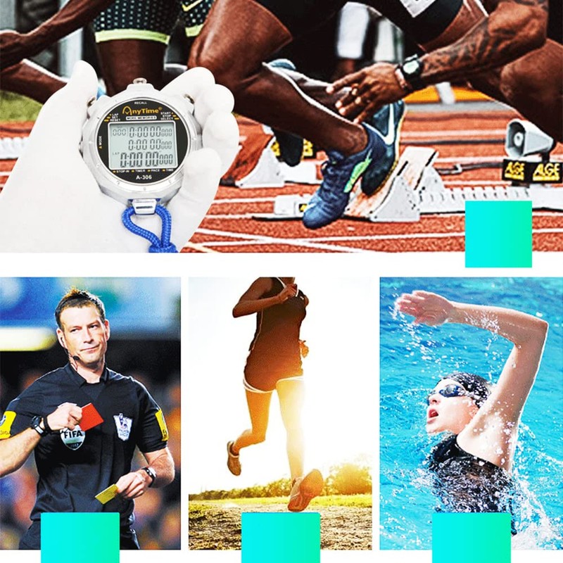 VOANZO Sport Stopwatch Timer Digital Display 1/1000 seconds Precision Electronic