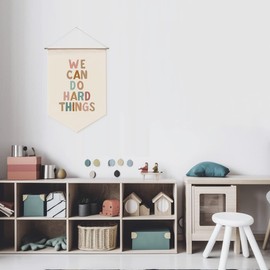 We Can Do Hard Things, Wall Hanging Banner, Positive Affirmation, Kids Wall Hanging, Growth Mindset, Positive Classroom Banner, Education, Playroom Art Banner, Graduation 17.5x11.5 inch