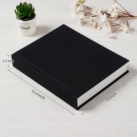 Pssoss Photo Album 8x10 with Writing Space Linen Cover 8x10 Photo Album Book Holds 30 Photos Ideal for Wedding Theme-Album and Baby Photo Albums (Black,30 Pockets)