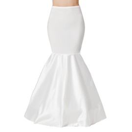BEAUTELICATE Women 1 Hoop Mermaid Petticoat Fishtail Underskirt Trumpet Crinoline for Mermaid Wedding Dress Ivory