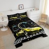 Feelyou Yellow Black Race Car Comforter Set Twin Size, Extreme